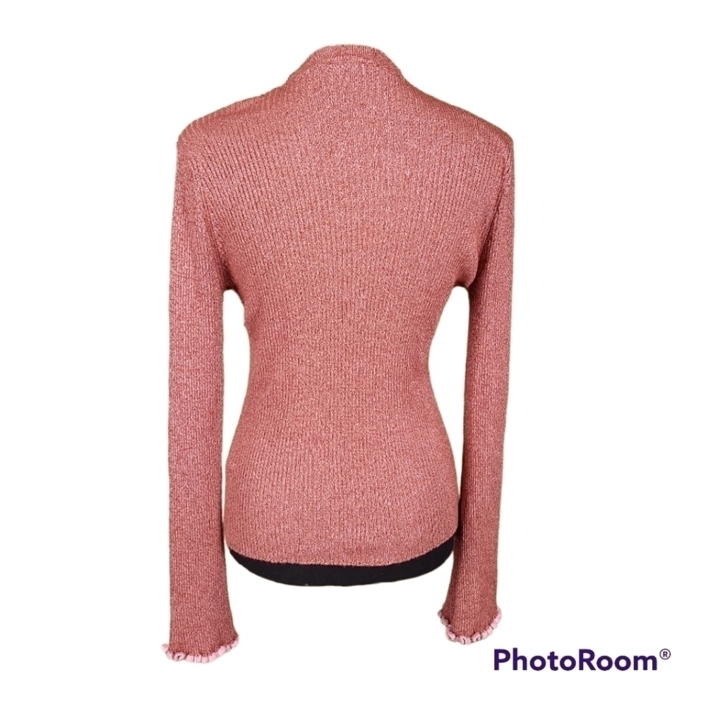 Topshop sz 8 Bodycon Ribbed Ruffle Cuff Sweater - Picture 2 of 6